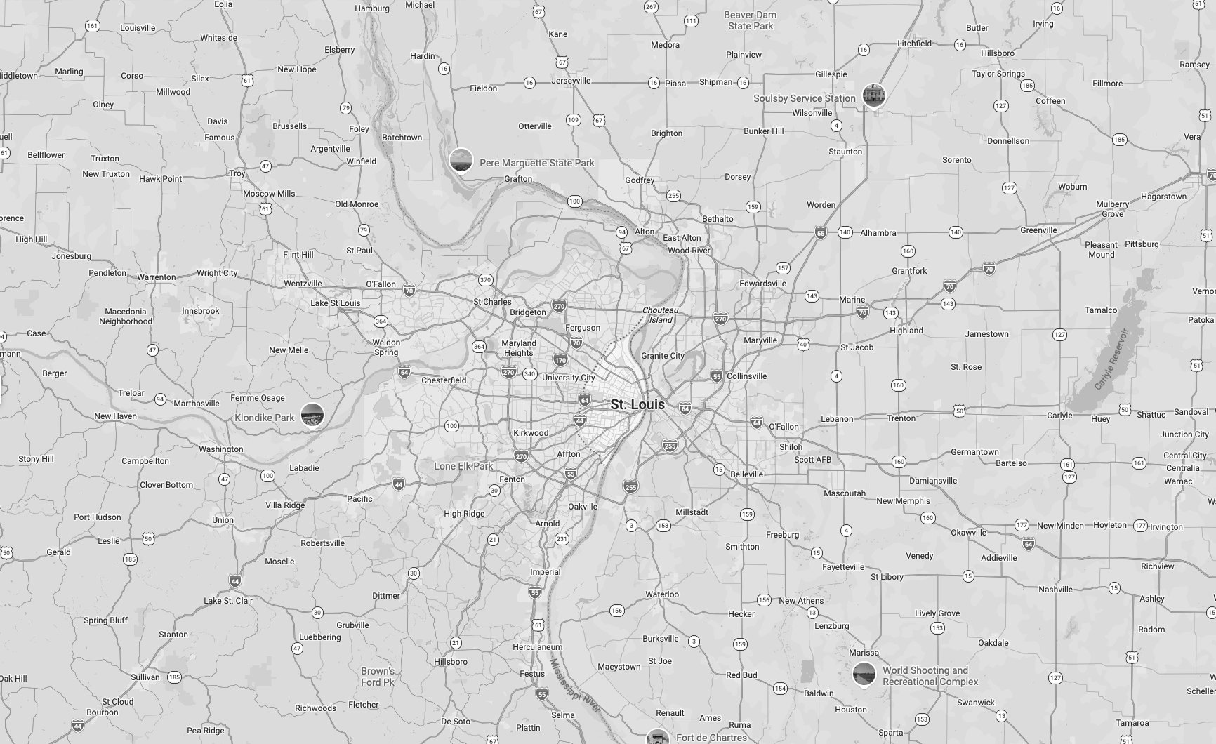 Map of the St. Louis area